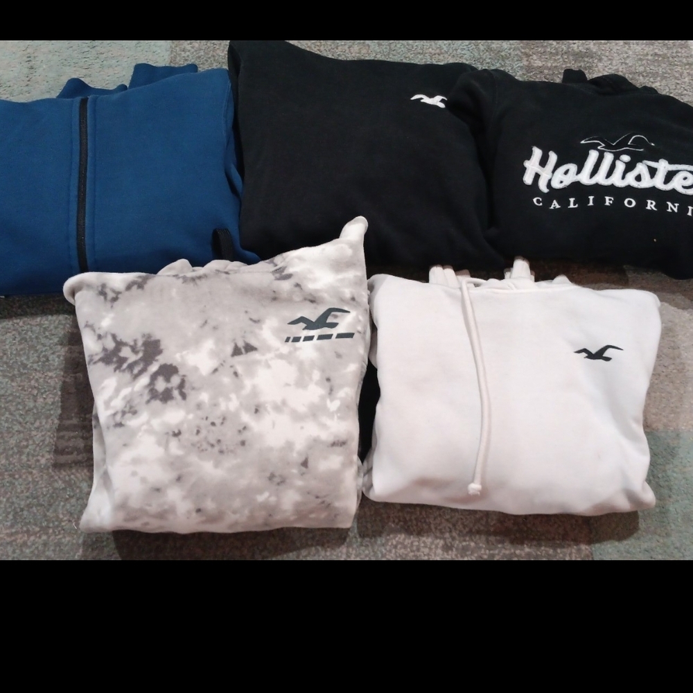 Hollister  Blue, Black, and White Hoodies